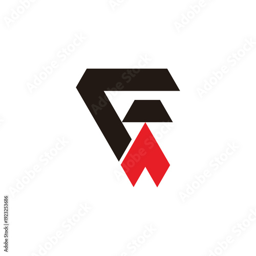 Free Download abstract letter f arrow up simple geometric logo vector - GFXLoad