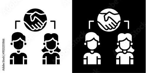 Collaborate Icon Set White Glyph Style Collection