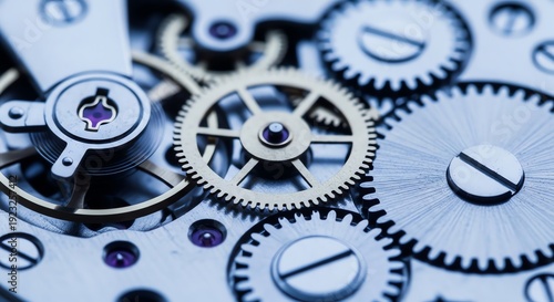 Close-up of watch gears and mechanisms