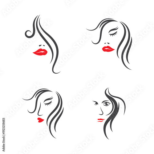 Minimal Female Face Beauty Logo Collection