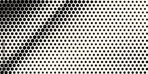 Hexagon Shapes Vector Abstract Geometric Technology Retrowave Sci-Fi Texture Isolated on Light Background. Halftone Hex Retro Simple Pattern. Eps10