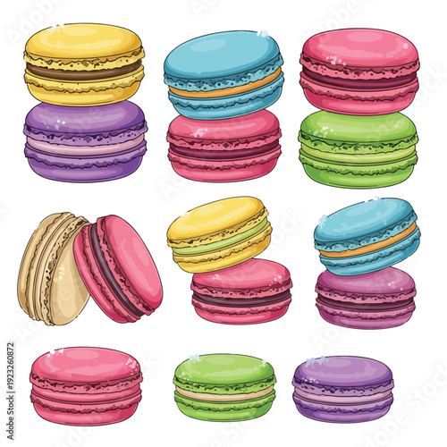 Colorful Macarons Illustration