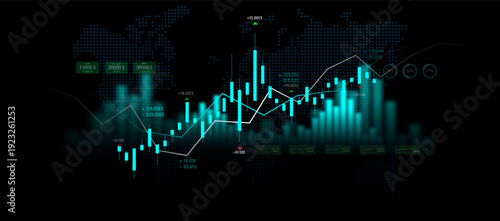 technology background picture Chart analysis financial information Stock trading and market trading trends