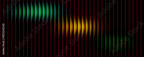 This image features a series of closely spaced, vertical lines in a gradient of green and yellow. The 