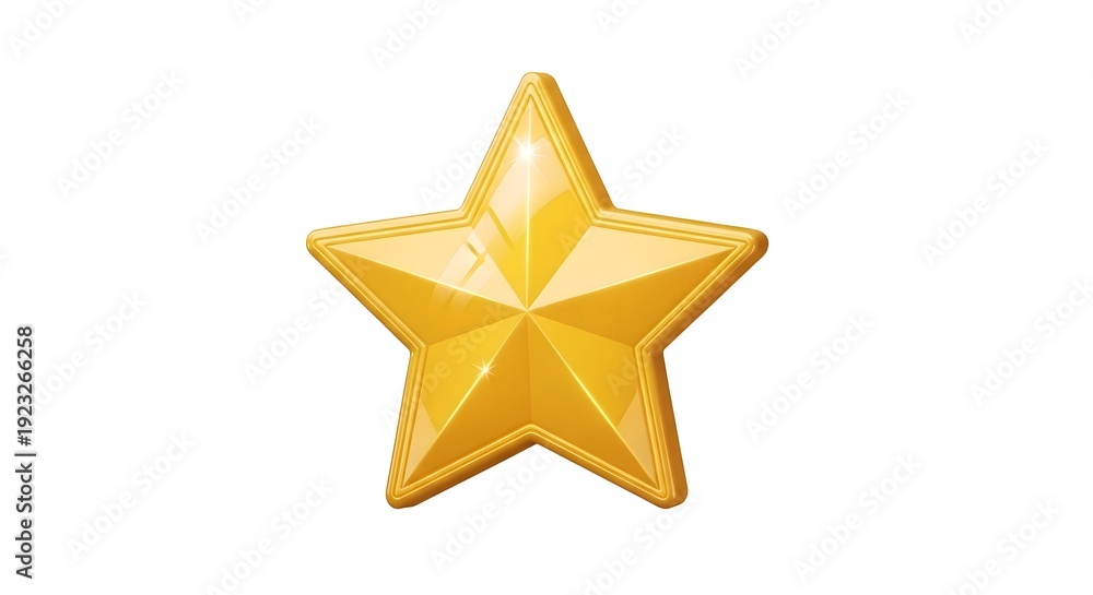 Obraz premium A shiny golden star symbol on a white background
