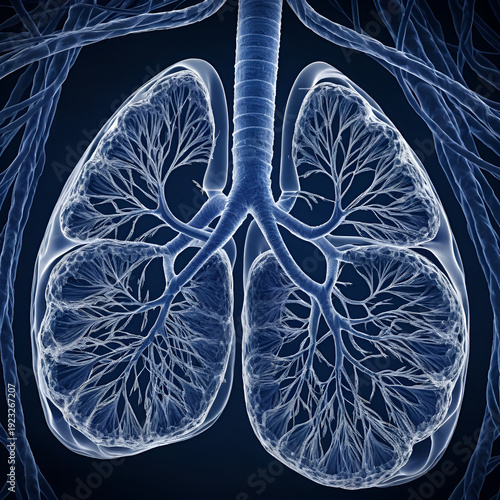 Asbestos Fibres on Cells Within Lungs