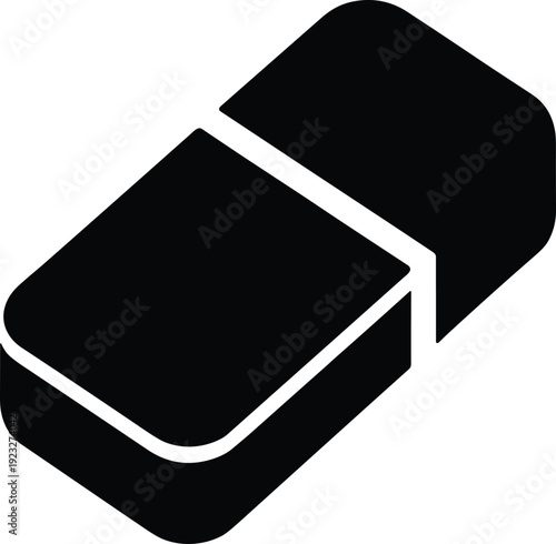 Whiteboard eraser black vector on white background.