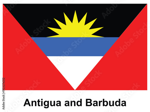 National flag of Antigua and Barbuda with vibrant colors and geometric design Free Download National flag of Antigua and Barbuda with vibrant colors and geometric design - GFXLoad