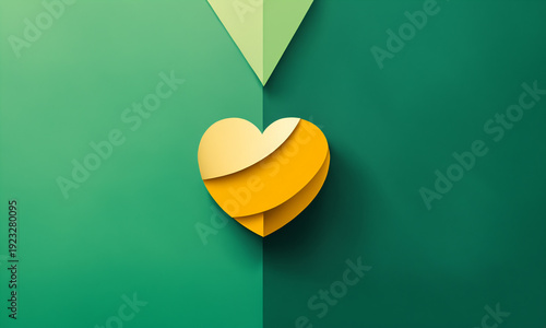 yellow layered heart on a d...