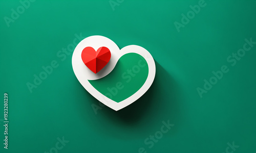 red faceted 3d heart nested...