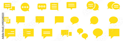 Engaging chat message icon set for online communication