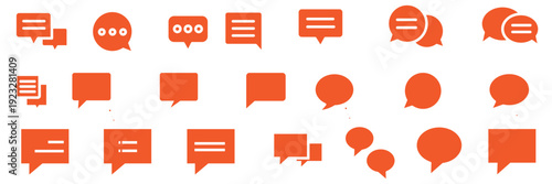 Engaging chat message icon set for online communication