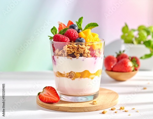 muesli with yogurt and fruits