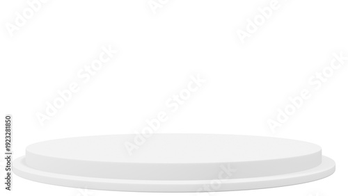 Empty White Pedestal Against Black Background