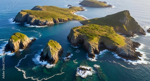 Coastal Cliffs and Ocean Landscape Aerial Shot