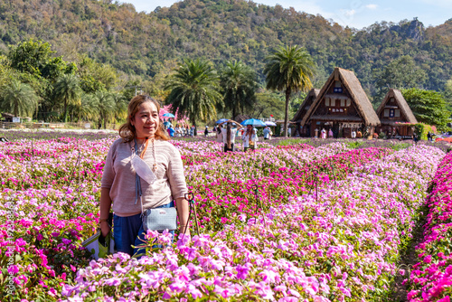 Woman Posing in a Field of Flowers