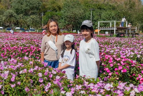 Family Poses in a Field of Flowers