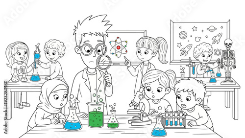 Children Conducting Science Experiment.