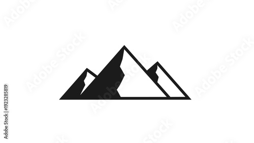 Black Mountain Peaks Silhouette Graphic Design.