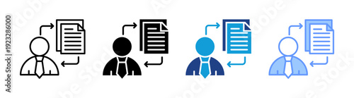 Hr Manager icon set multiple style collection