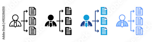 Task icon set multiple style collection