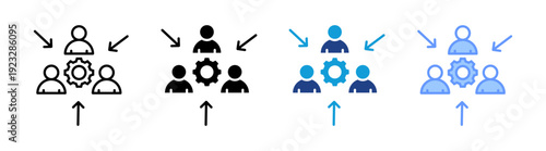 Team icon set multiple style collection