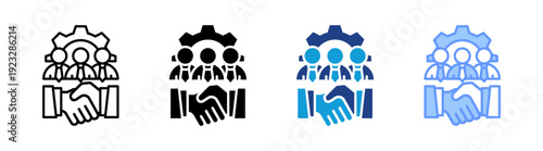 Team icon set multiple style collection