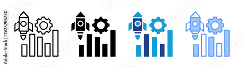 Optimization icon set multiple style collection