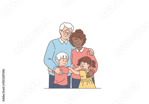 Diverse Multigenerational Family Together Embracing Warmth Unity Happiness Generational Bond Happiness Togetherness Love Relation Affection Care