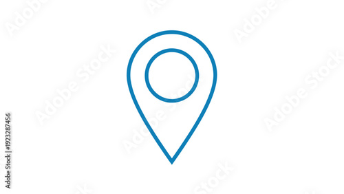 Blue Map Pin Icon Illustration.