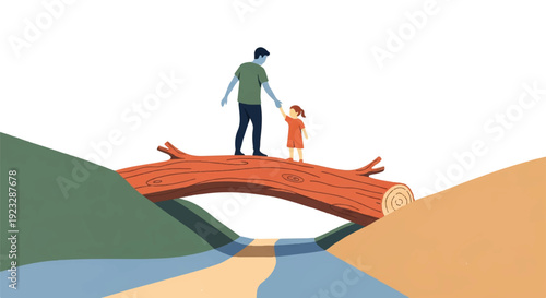 Guidance & Support: Father Leading Child Through Life's Journey