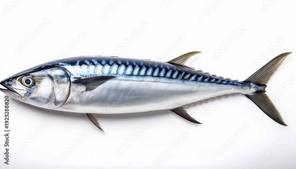 Naklejka premium An Atlantic Mackerel Fish Isolated On A White Background