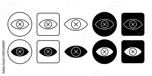 Ghost Mode Icon Set with Privacy Invisible Status Symbol for Online Platform