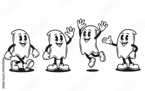 ghost funny cartoon mascot character