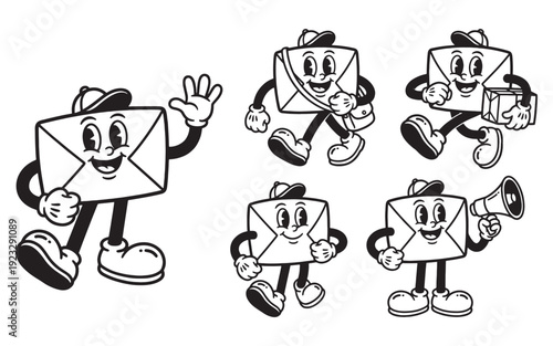 envelope funny cartoon mascot character