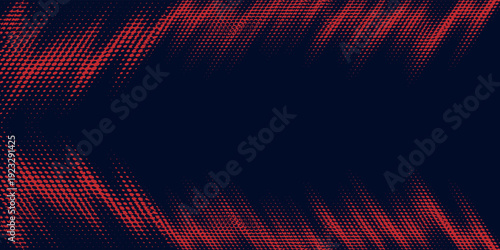 Red halftone dots blue color pattern gradient grunge texture background. Dot pop art comic sport style vector illustration.