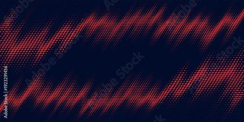 Red halftone dots blue color pattern gradient grunge texture background. Dot pop art comic sport style vector illustration.