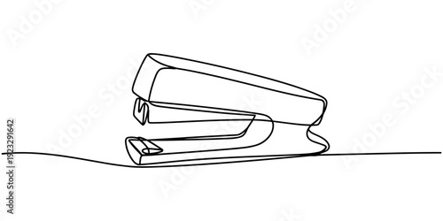 stapler pin continuous one line drawing, self drawing of continuous one line draw of Stapler, illustration concept, Full length single line Stapler. Staple pro.