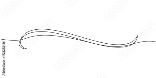 swoosh continuous one line drawing, Baseball swoosh decorative calligraphic tail element. Underline retro swoop wave line for athletic shirt. Hand drawn curly swishes, swash, twiddle. Vector