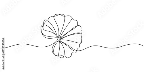 Thankuni pata continuous one line drawing, one linear sketch isolated on white background. outline Vector illustration