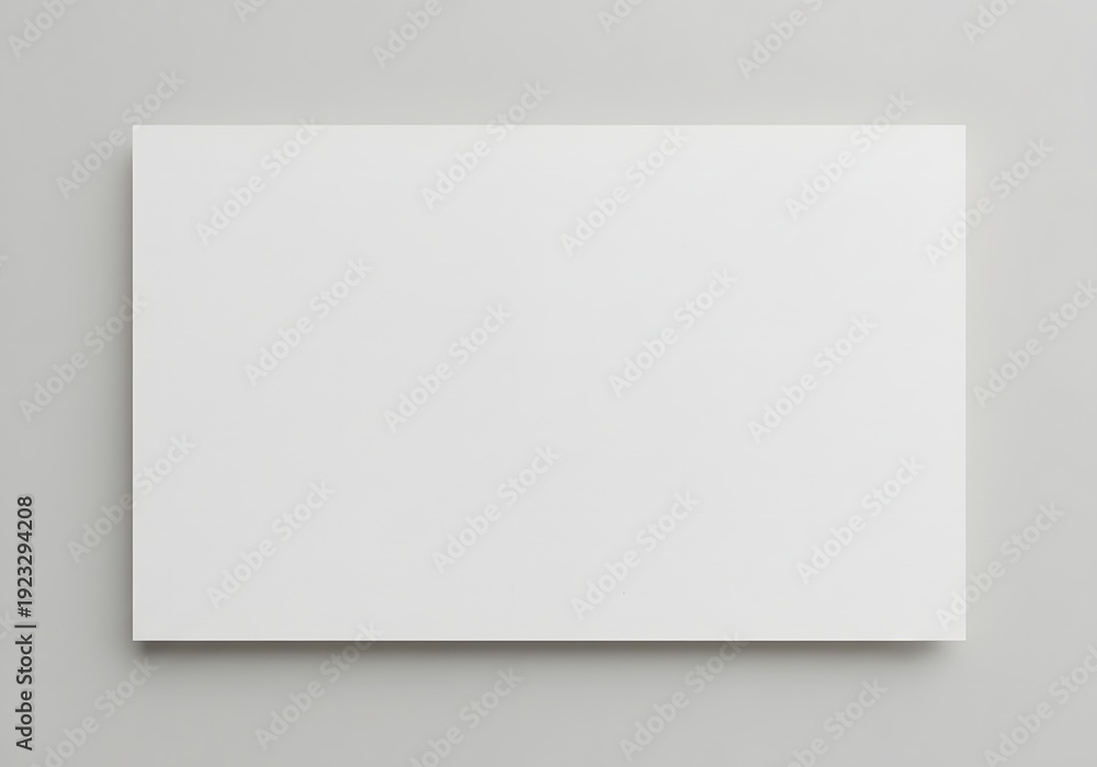 Fototapeta premium A blank white canvas is displayed against a light gray background. The scene is minimalistic and devoid of any additional elements.