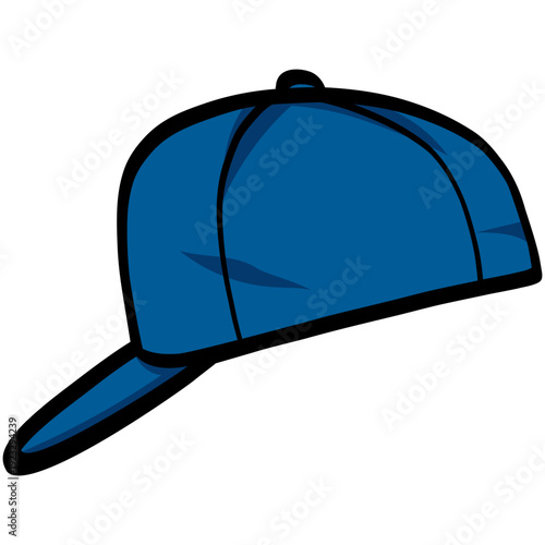 Blue Baseball Cap Hat Drawing Vector Illustration