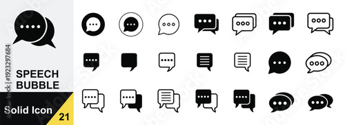 Black Messaging Conversation Icon Set