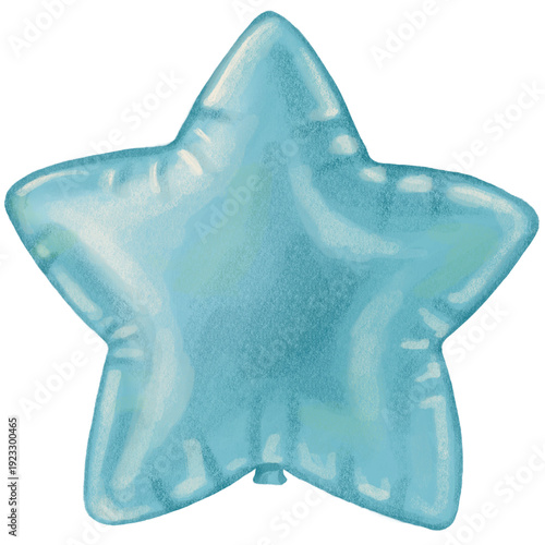 Blue star balloon drawing