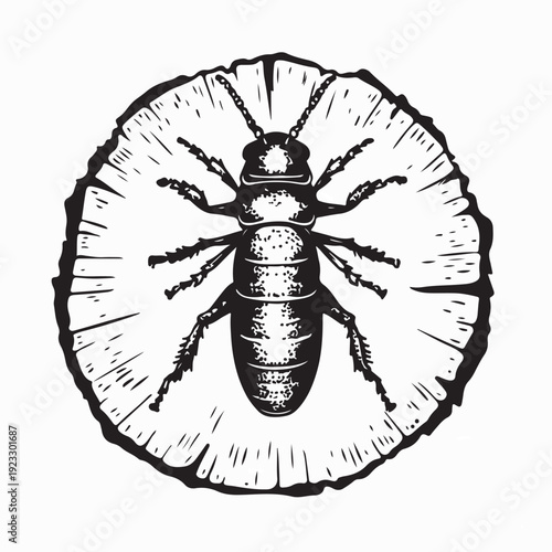 Drywood Termite Damaging Wooden Surface Indian Species Vector