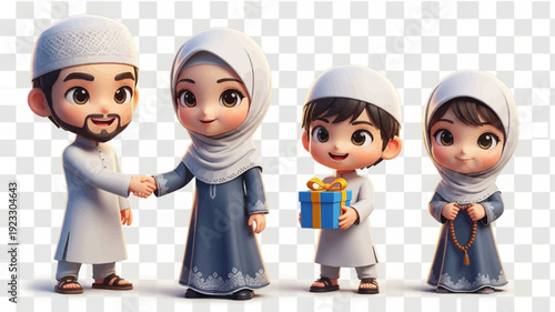 Keluarga Muslim Merayakan Idul Fitri