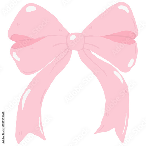 Wallpaper Mural Cute Hand-Drawn Pink Ribbon Bow Illustration: Adorable Pastel Knot Graphic for Gift Wrapping, Baby Shower Decor, and Feminine Design Elements. Torontodigital.ca