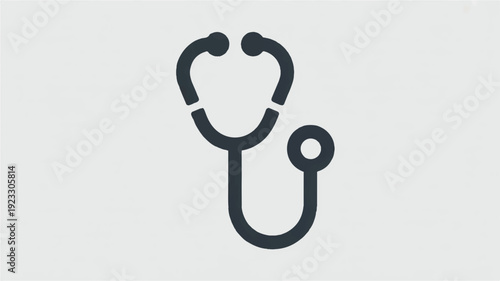 Stethoscope icon for medical healthcare and wellness services on gray background