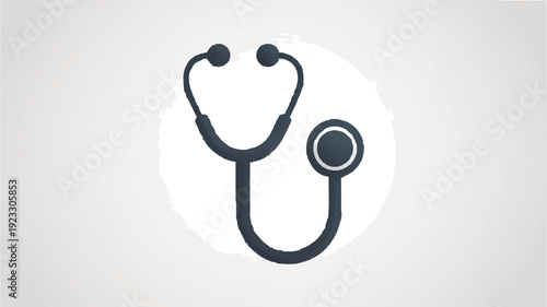 Stethoscope on white circle background medical symbol health care icon doctor tool