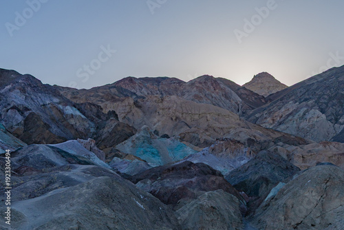 Artists Palette, colorful hills in death valley national park, california during sunrise